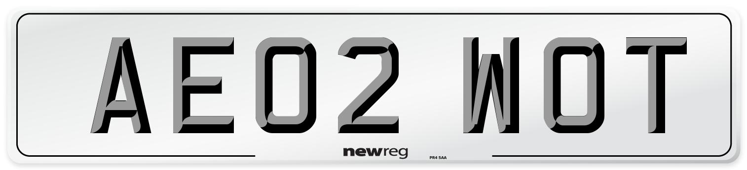 AE02 WOT Number Plate from New Reg